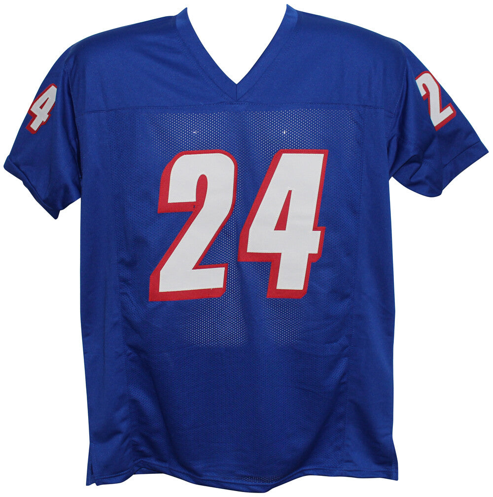 Ty Law Autographed/Signed Pro Style Blue XL Jersey HOF Beckett 35675