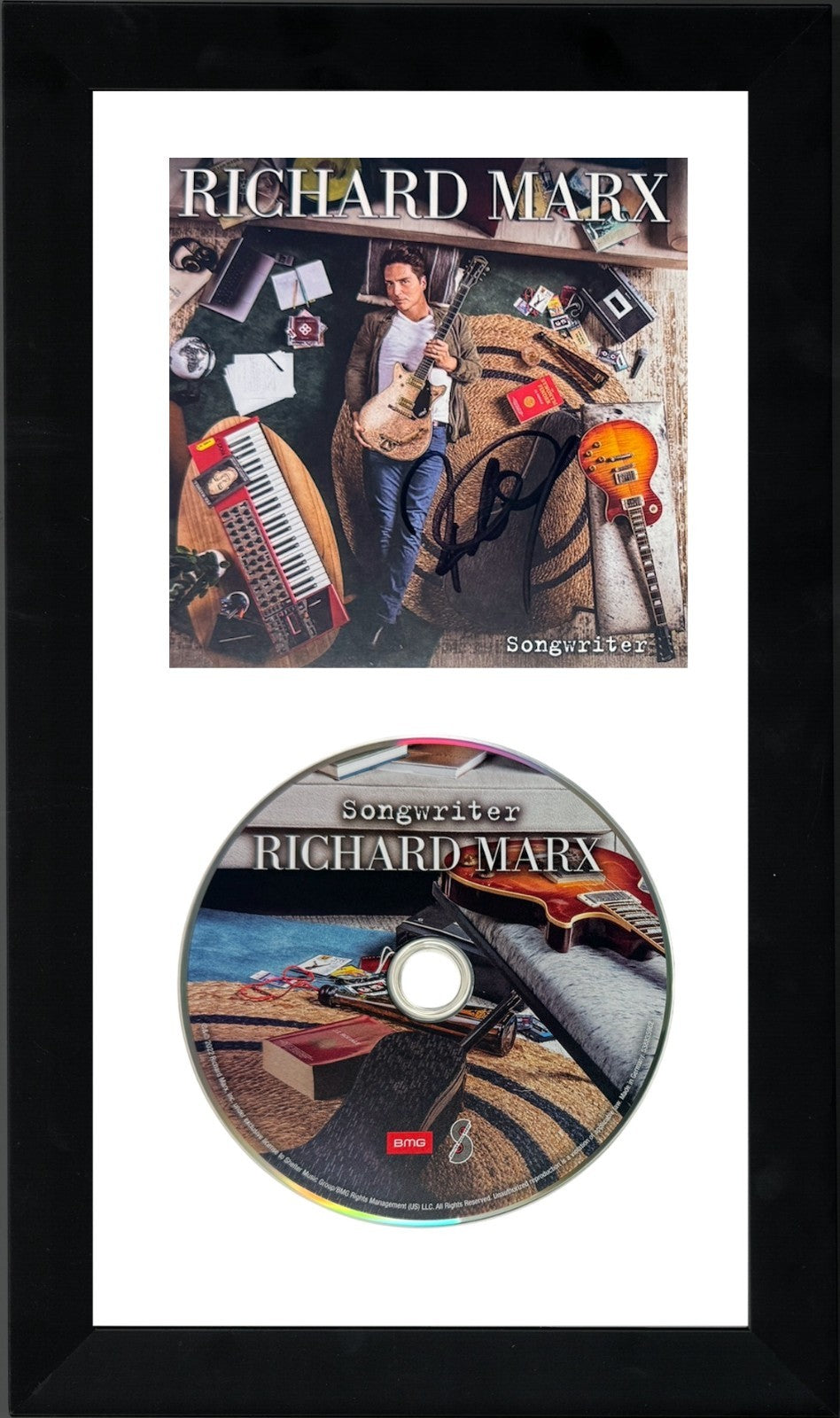 Richard Marx signed 2024 Songwriter 4.75x4.75 Art Card/CD FRAMED 6.5x12 - COA