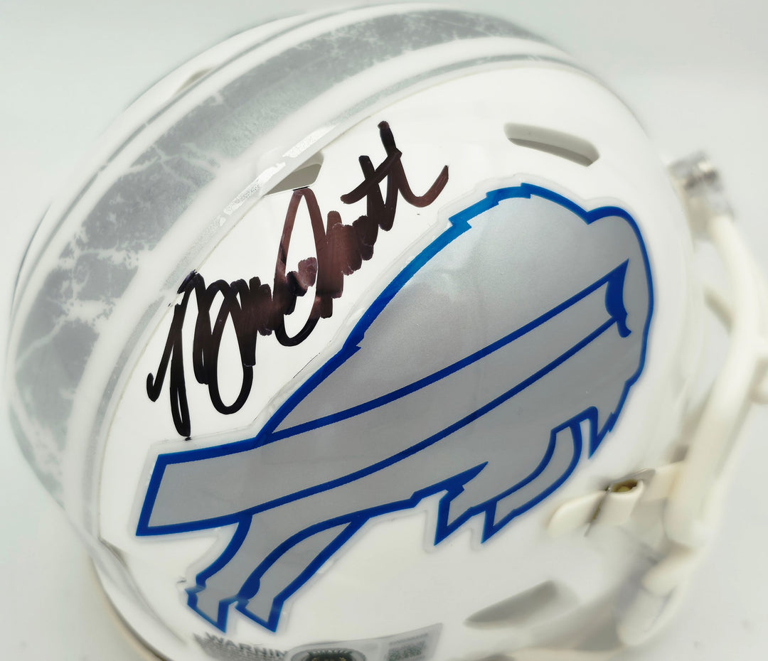 Bruce Smith Signed Buffalo Bills White Rivalries Speed Mini Helmet Beckett Wit