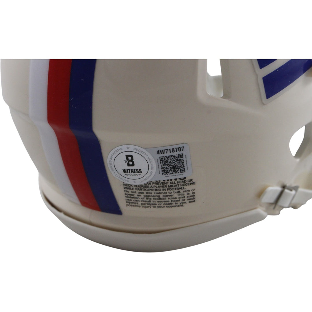 Abdul Carter Autographed New York Giants Retro Mini Helmet Beckett Witness 56895