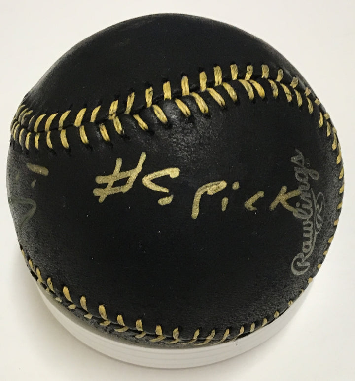 Clint Frazier signed black MLB Baseball Yankees Rookie auto INS #5 pick JSA COA