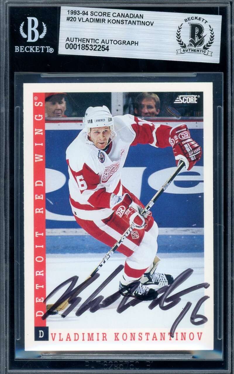 Vladimir Konstantinov Beckett BAS Signed 1993-94 Score Canadian Autograph
