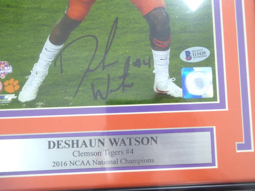 Deshaun Watson Signed Framed 8x10 Photo Clemson Tigers Beckett BAS