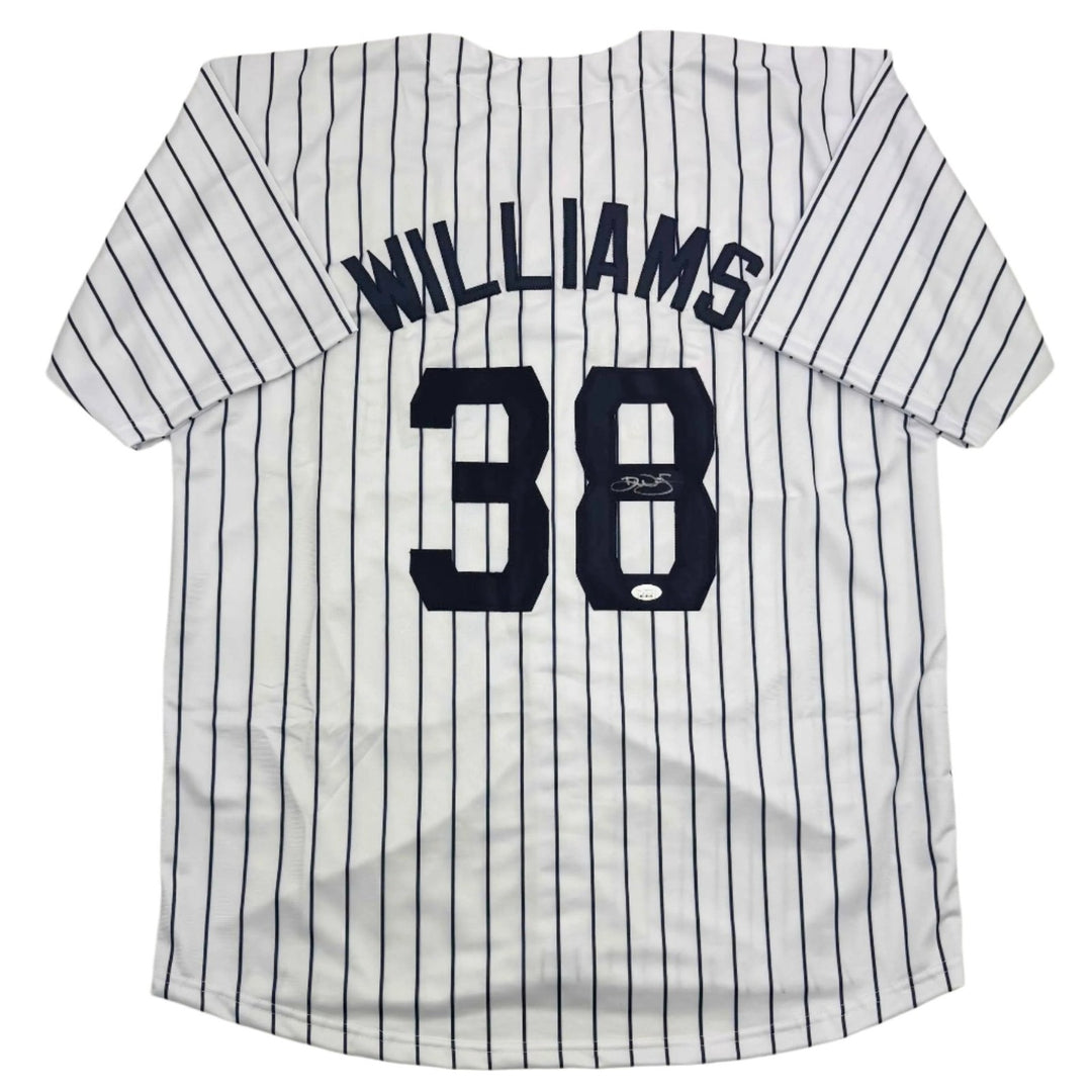 Autographed/Signed Devin Williams New York Pinstripe Jersey JSA COA