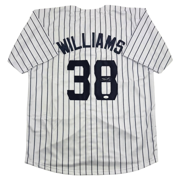 Autographed/Signed Devin Williams New York Pinstripe Jersey JSA COA