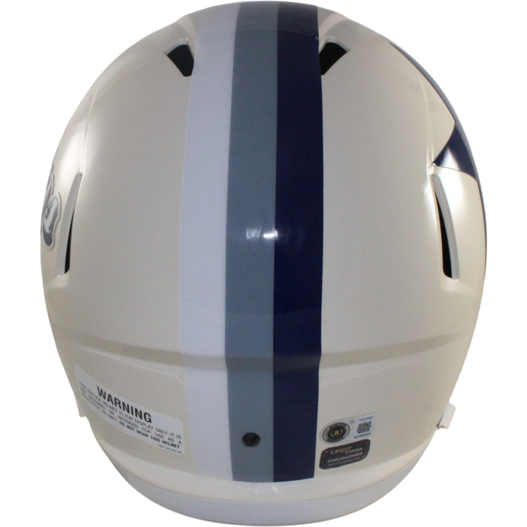 Emmitt Smith Autographed Dallas Cowboys F/S Retro Helmet Beckett Witness 55288