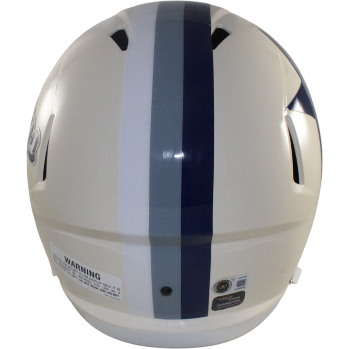 Emmitt Smith Autographed Dallas Cowboys F/S Retro Helmet Beckett Witness 55288