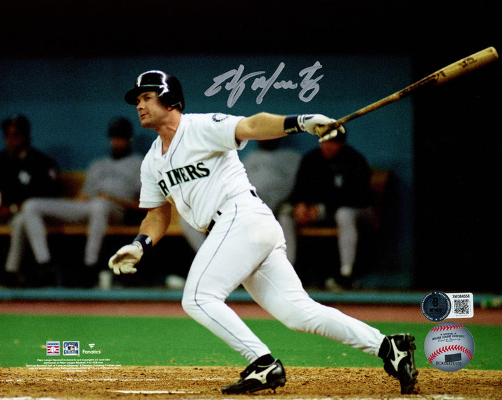 Edgar Martinez Signed Framed 8x10 Photo Mariners The Double Beckett BAS Witness