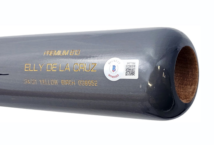 Elly De La Cruz Signed Gray B45 Player Model Bat Cincinnati Reds Beckett Witness