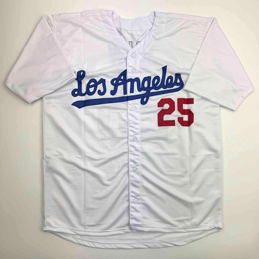 Autographed/Signed Tommy John Los Angeles White Baseball Jersey Beckett BAS COA