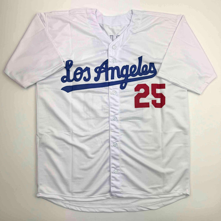 Autographed/Signed Tommy John Los Angeles White Baseball Jersey Beckett BAS COA