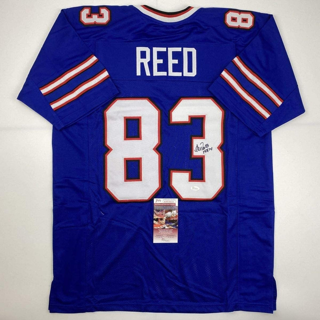 Autographed/Signed ANDRE REED HOF 14 Buffalo Blue Jersey JSA COA Auto