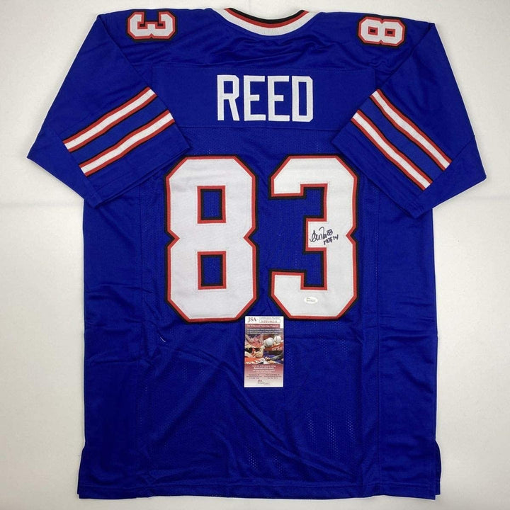 Autographed/Signed ANDRE REED HOF 14 Buffalo Blue Jersey JSA COA Auto