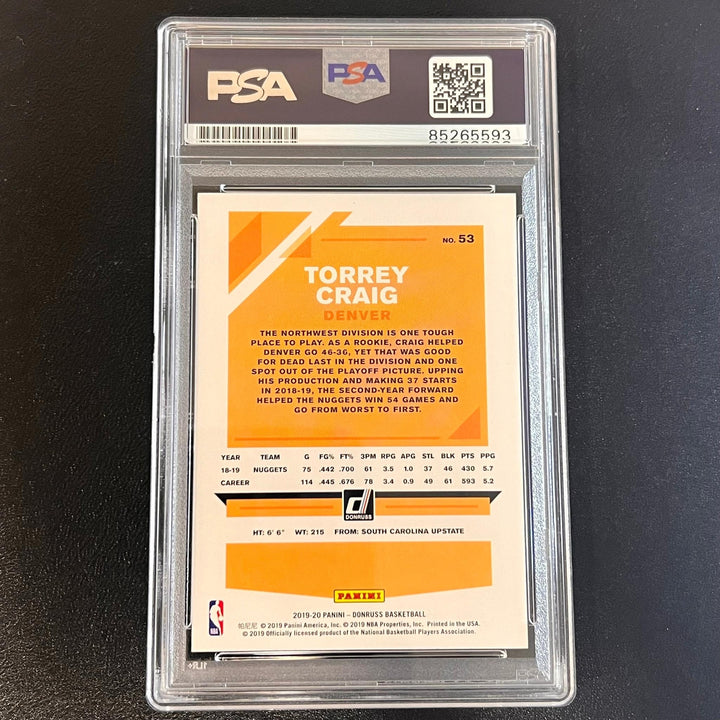 2019-20 Panini Donruss #53 Torrey Craig Signed AUTO PSA Slabbed Nuggets