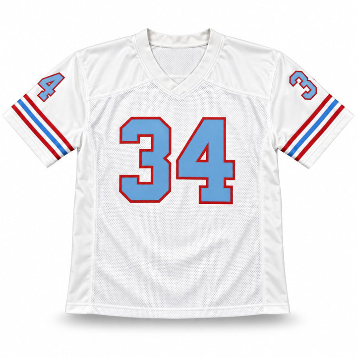 Earl Campbell Signed Oilers White Custom Jersey JSA Witness