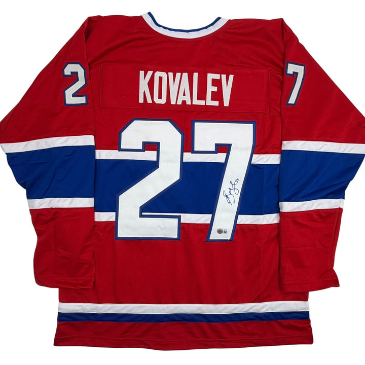Autographed/Signed Alexei Alex Kovalev Montreal Red Jersey Beckett BAS COA