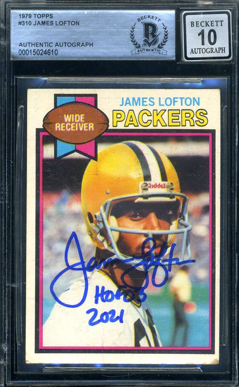 James Lofton Gem Mint 10 Beckett Signed 1979 Topps Rookie Autographed