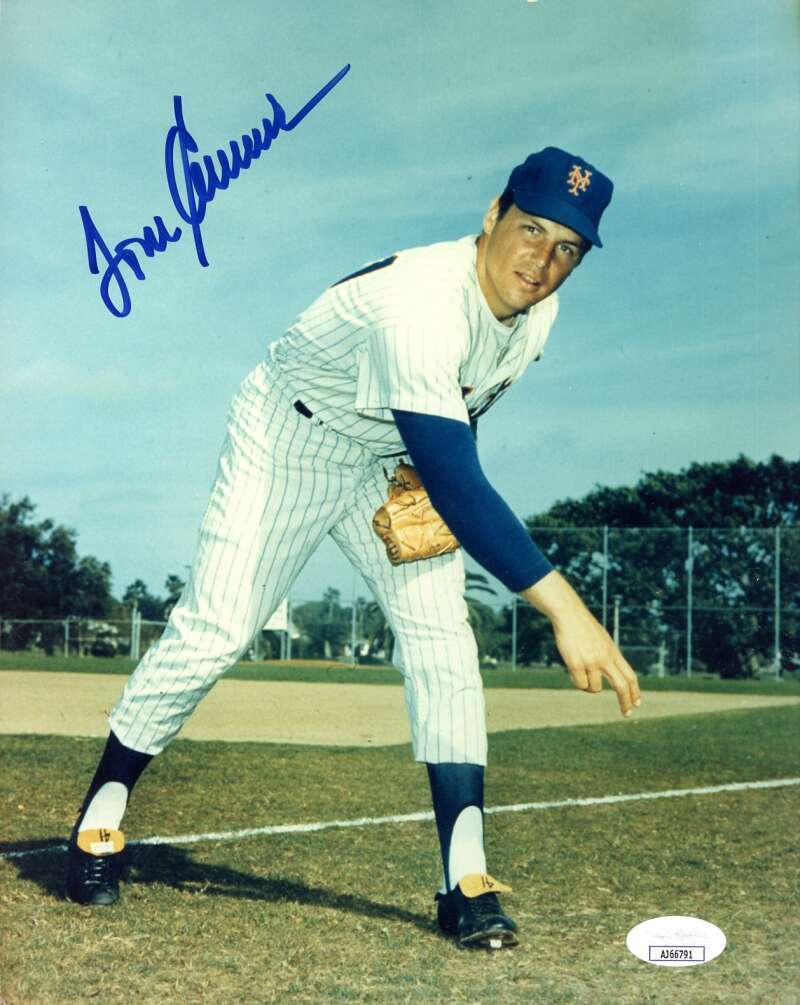 Tom Seaver JSA Cert Signed 8x10 Photo Autograph Mets