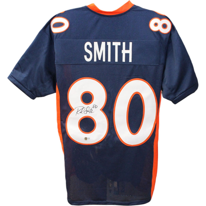 Rod Smith Autographed/Signed Pro Style XL Blue Jersey Beckett Witness 44682