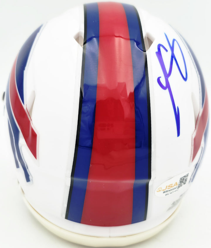 LeSean McCoy Signed Buffalo Bills White Speed Mini Helmet JSA Witness