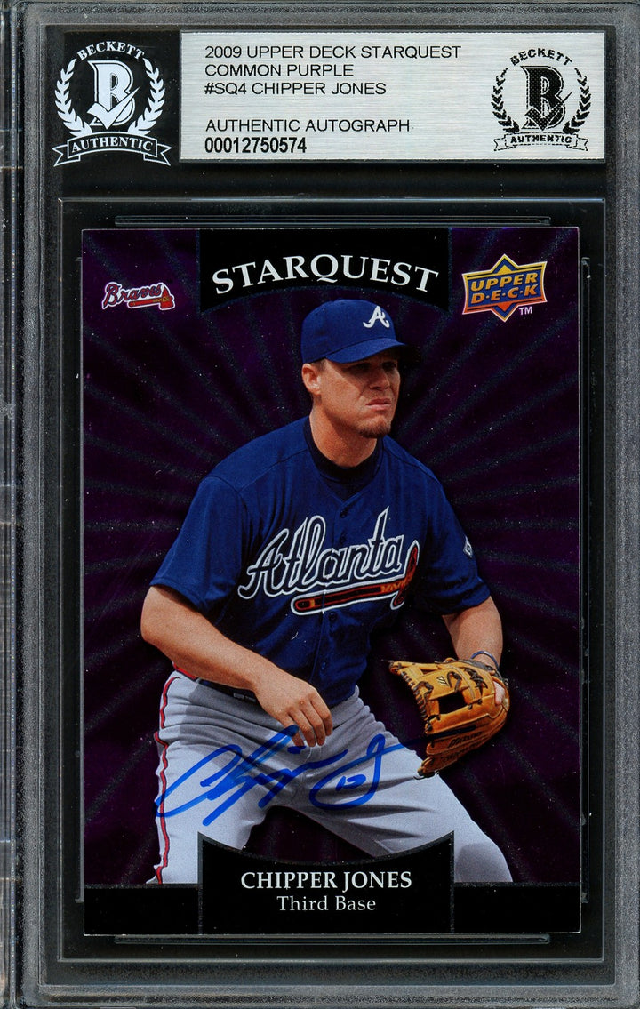 Chipper Jones Auto 2009 Upper Deck Starquest Card SQ-4 Braves Beckett #12750574