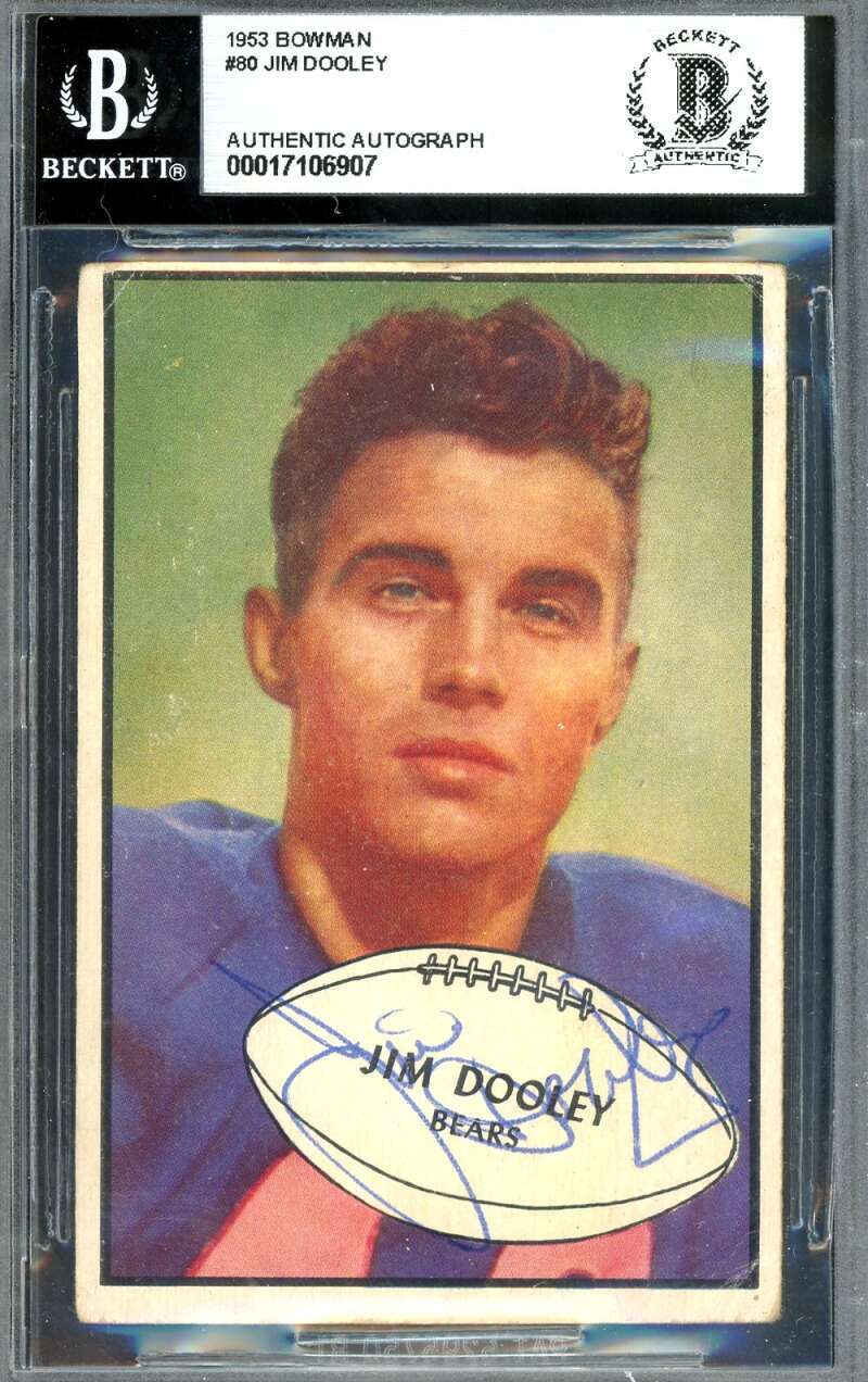 Jim Dooley Beckett BAS Signed 1953 Bowman Autograph