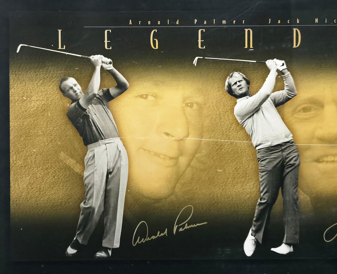 Woods, Nicklaus & Palmer Signed Framed 12x30 Photo UDA #BAJ56321