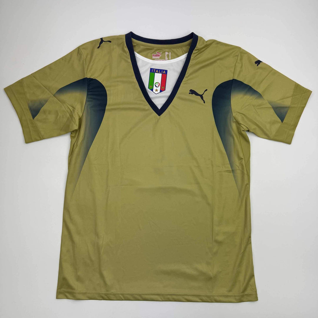 Autographed/Signed Gianluigi Buffon Italy Gold Soccer Futbol Jersey Beckett COA