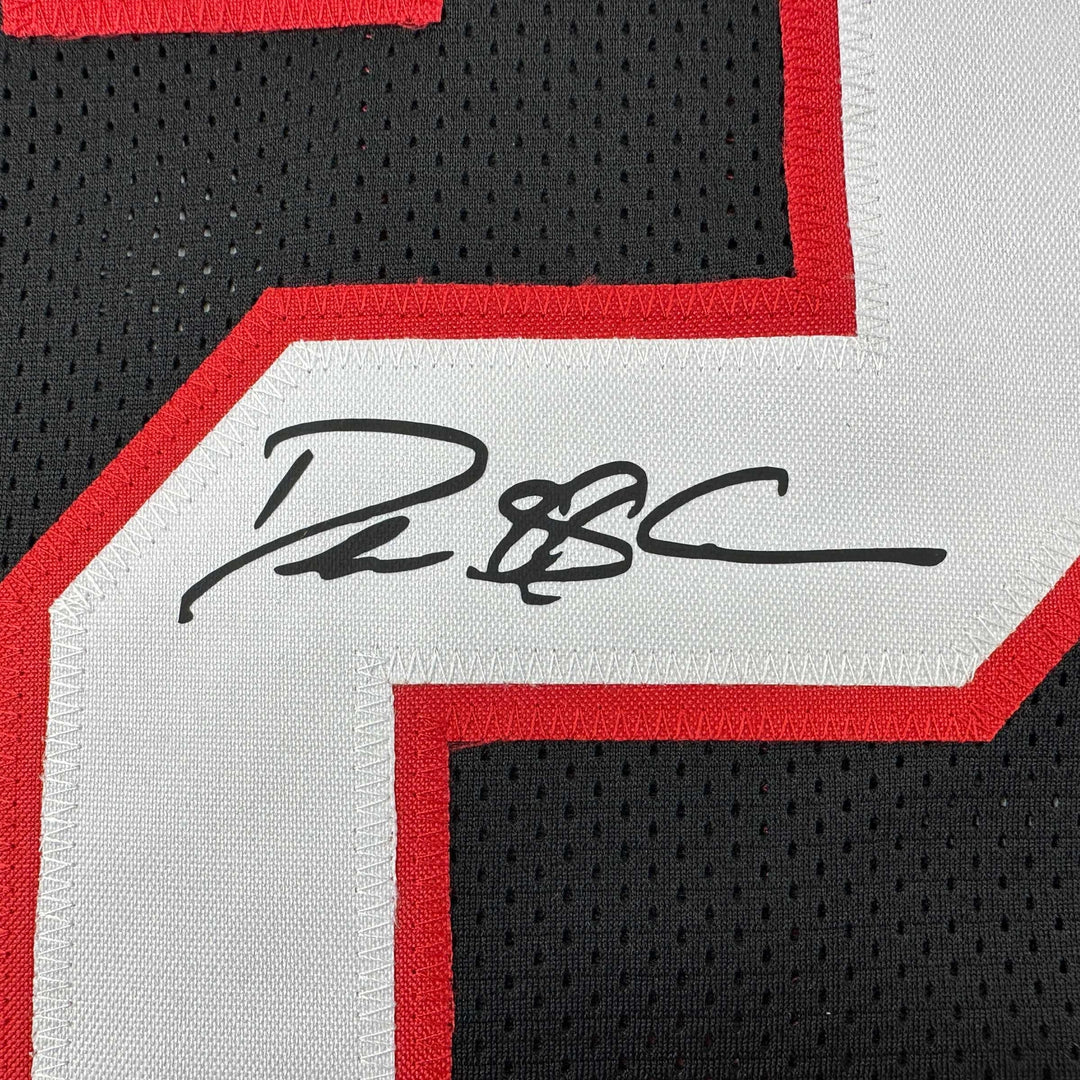Facsimile Autographed Deion Sanders Atlanta Black Reprint Jersey Size Men's XL