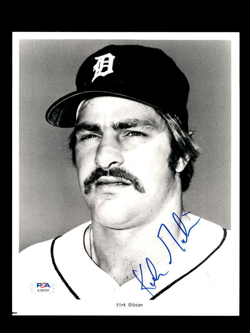 Kirk Gibson PSA DNA Coa Vintage Signed 8x10 Photo Tigers Autograph