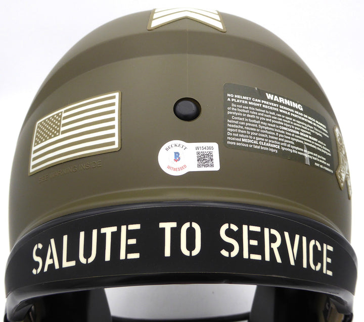 Tee Higgins Auto Bengals Salute To Service Full Size Replica Helmet Beckett 4365