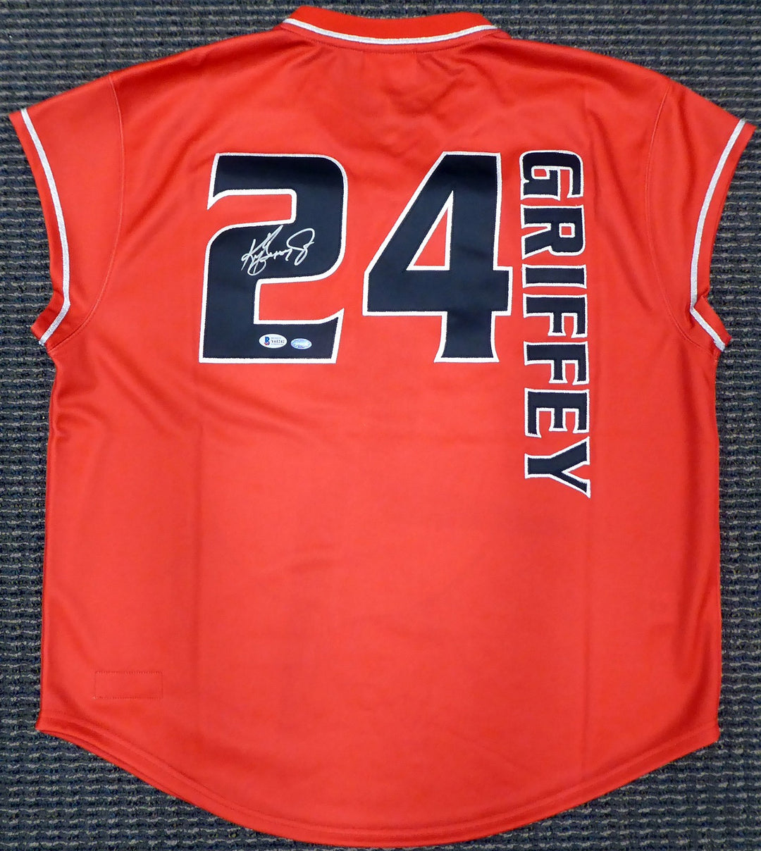 Mariners Ken Griffey Jr. Auto Red Mitchell Ness Turn Forward The Clock Jersey 48
