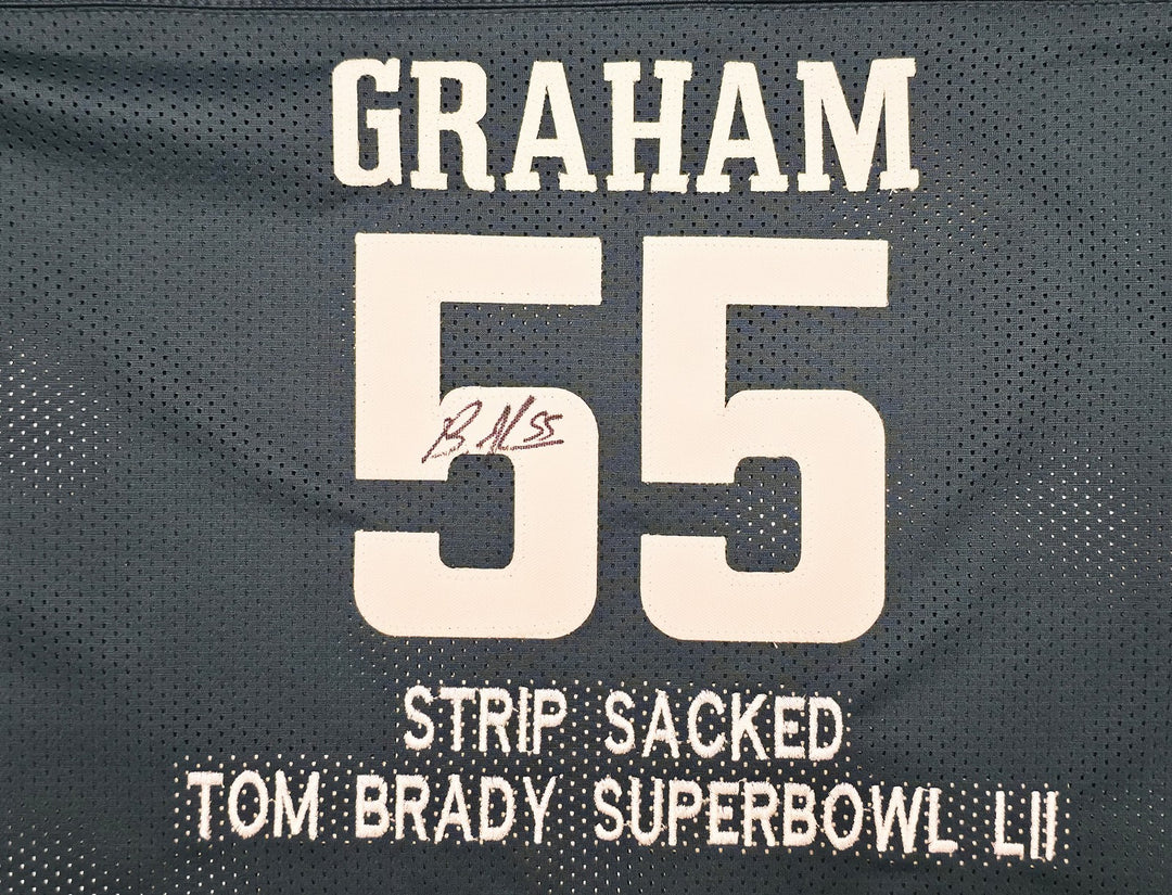 Eagles Brandon Graham & Milton Williams Auto Green Super Bowl Jersey Sack BAS