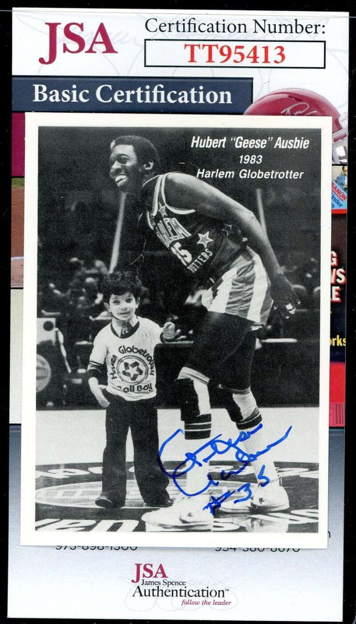 Hubert Geese Ausbie JSA Coa Signed Globetrotters Trading Card Autographed