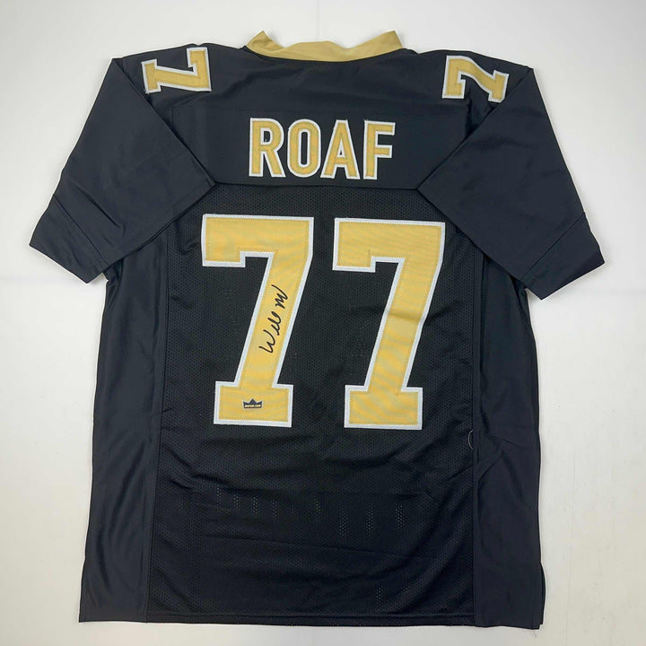 Facsimile Autographed Willie Roaf New Orleans Black Reprint Jersey Size Men's XL