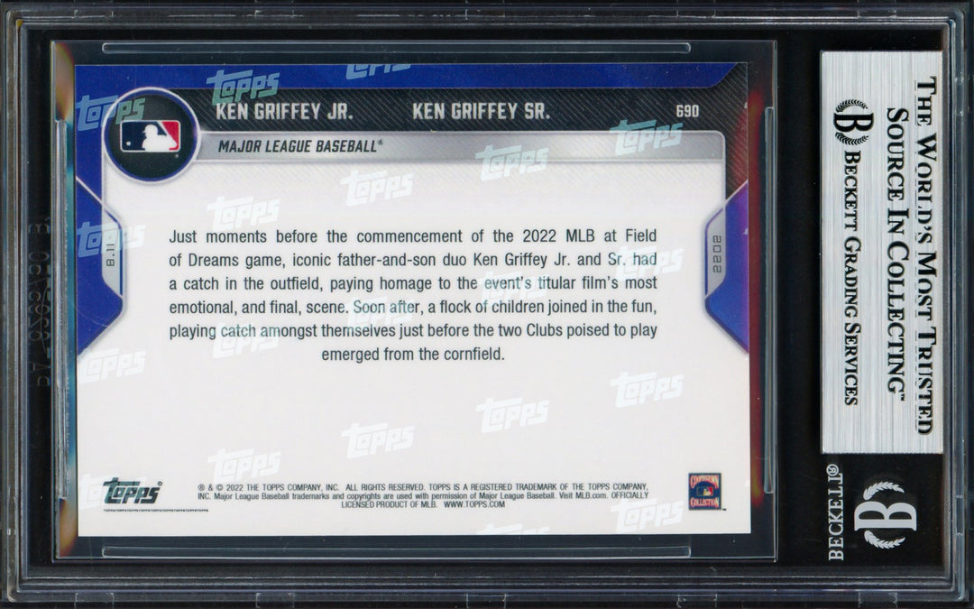 Ken Griffey Jr. & Sr. Signed 2022 Topps Now Card 690 Beckett