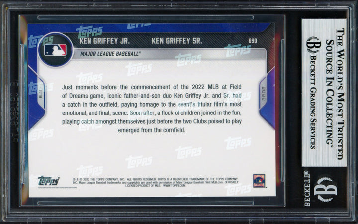 Ken Griffey Jr. & Sr. Signed 2022 Topps Now Card 690 Beckett