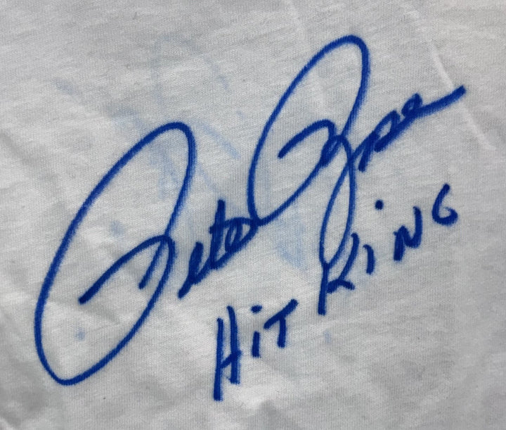 Pete Rose Signed BallPark Cafe Charlie Hustle T Shirt Hit King Auto CBM COA