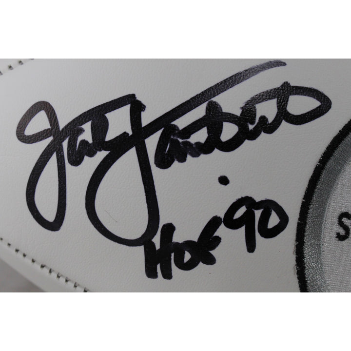Jack Lambert Autographed Pittsburgh Steelers Logo Football HOF Beckett W 54079