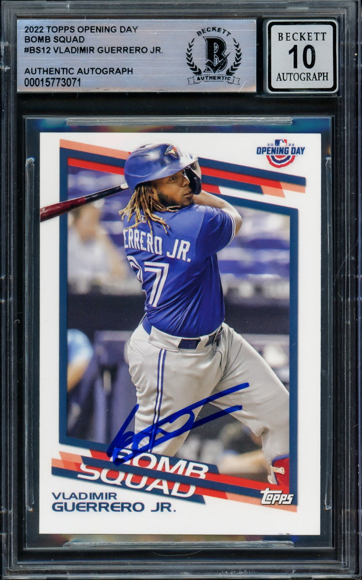 Vladimir Guerrero Jr. Signed 2022 Topps Opening Day Card BS-12 Sig 10 Beckett