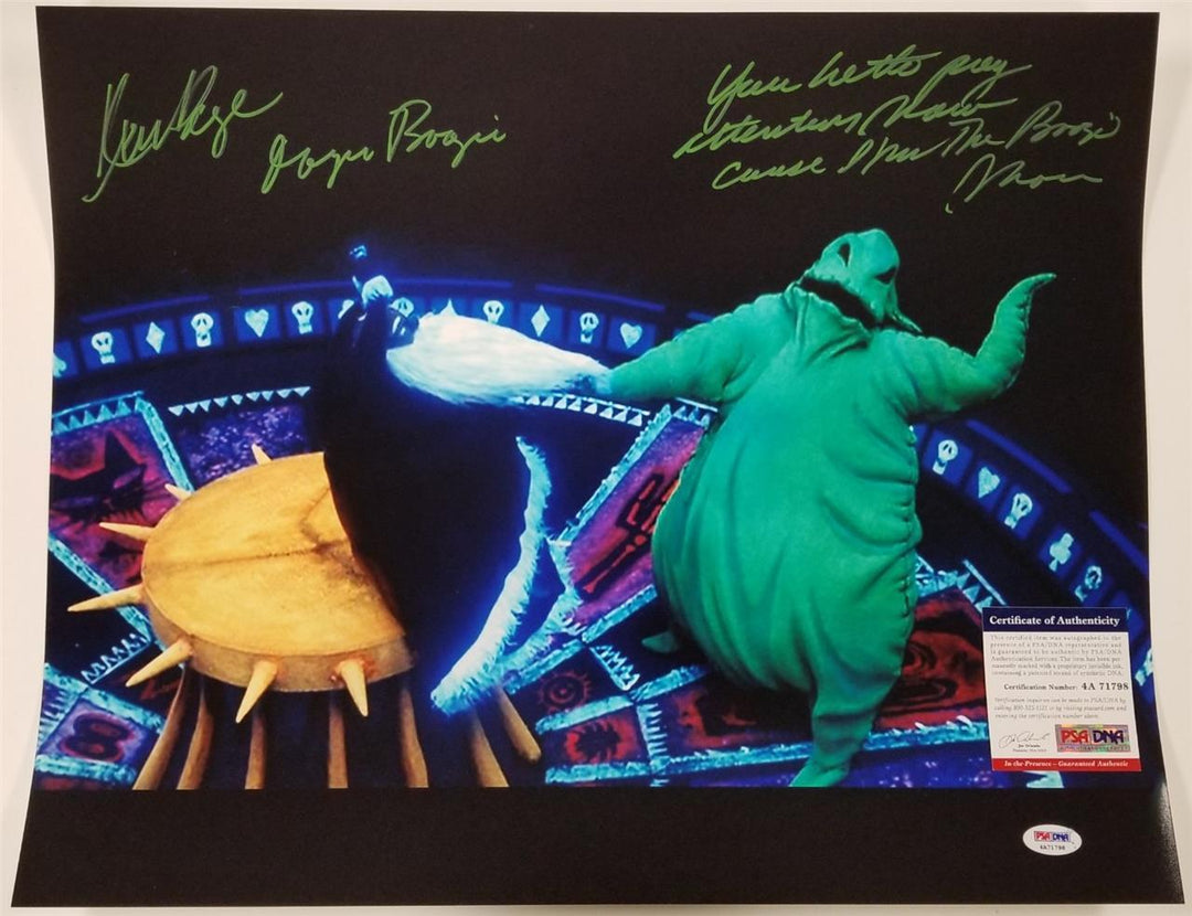 Ken Page "Oogie Boogie" quote signed Nightmare Before Christmas 16x20 Photo PSA