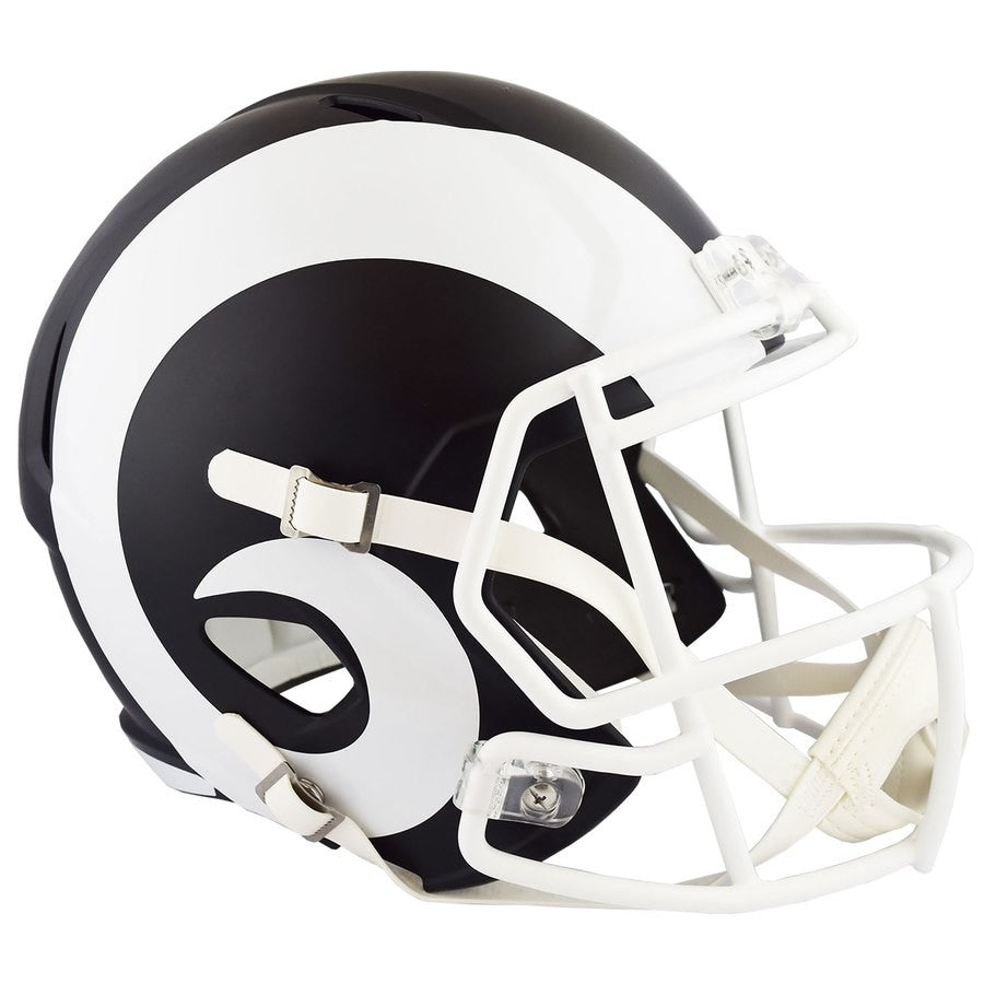 Unsigned Los Angeles Rams Flat Matte Black Full Size Speed Replica Helmet