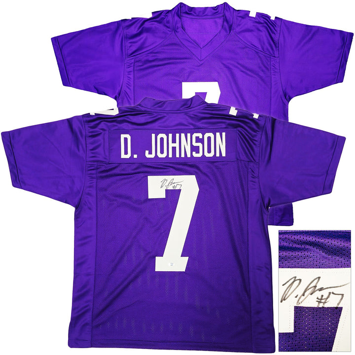 Washington Huskies Dillon Johnson Signed Purple Jersey MCS Holo