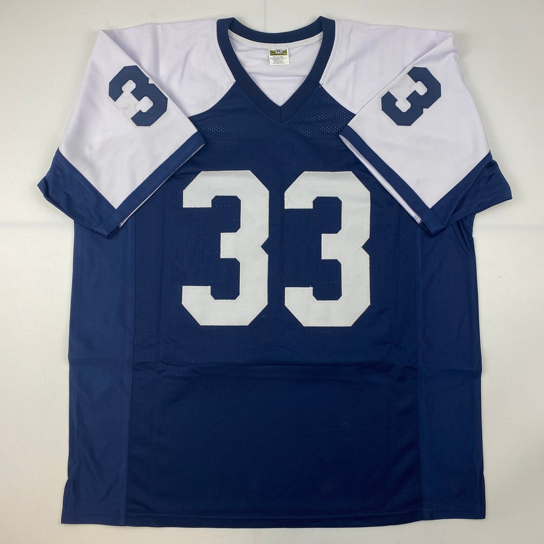 Autographed/Signed Tony Dorsett Dallas Thanksgiving Day Jersey JSA COA