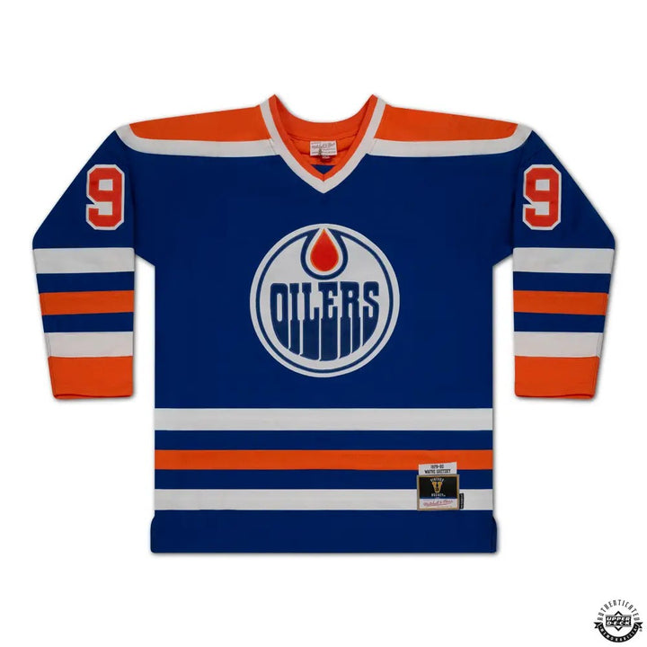 Oilers Wayne Gretzky Auto Blue Auth Mitchell Ness 1979 Rookie Jersey XL UDA Holo