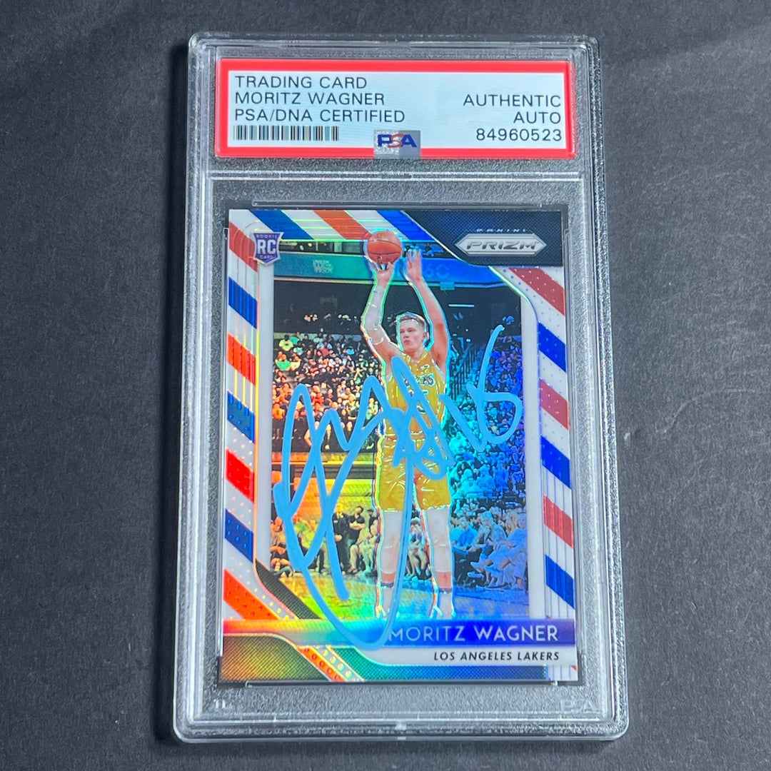 2018 Panini Prizm RWB #284 Moritz Wagner Signed Card PSA Slabbed RC Lakers