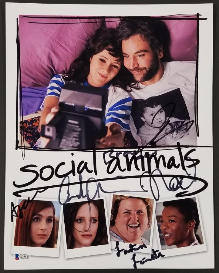 SOCIAL ANIMALS Cast (5) Signed 11x14 Photo Radnor Wells (B) ~ Beckett BAS COA