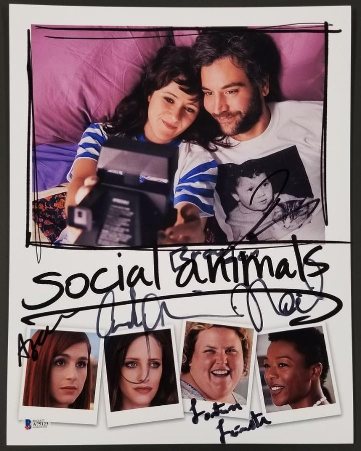SOCIAL ANIMALS Cast (5) Signed 11x14 Photo Radnor Wells (B) ~ Beckett BAS COA