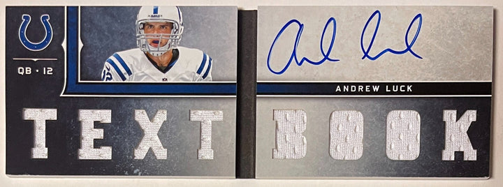 Andrew Luck 2012 Panini Playbook Textbook Jersey Rookie On Card Auto Book #1 /99