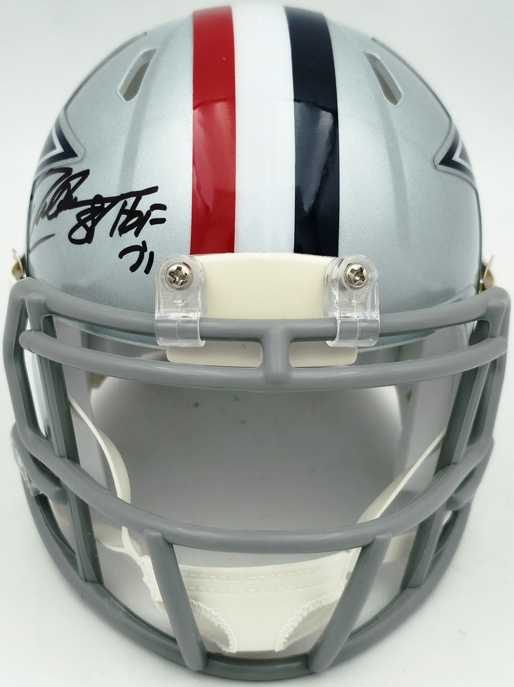 Drew Pearson Auto Cowboys Silver 1976 Throwback Speed Mini Helmet HOF 21 Beckett